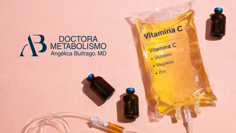 Bolsa de Megadosis vitamina C suero con vitamina C y micronutrientes como glutatión, magnesio y zinc utilizada en sueroterapia